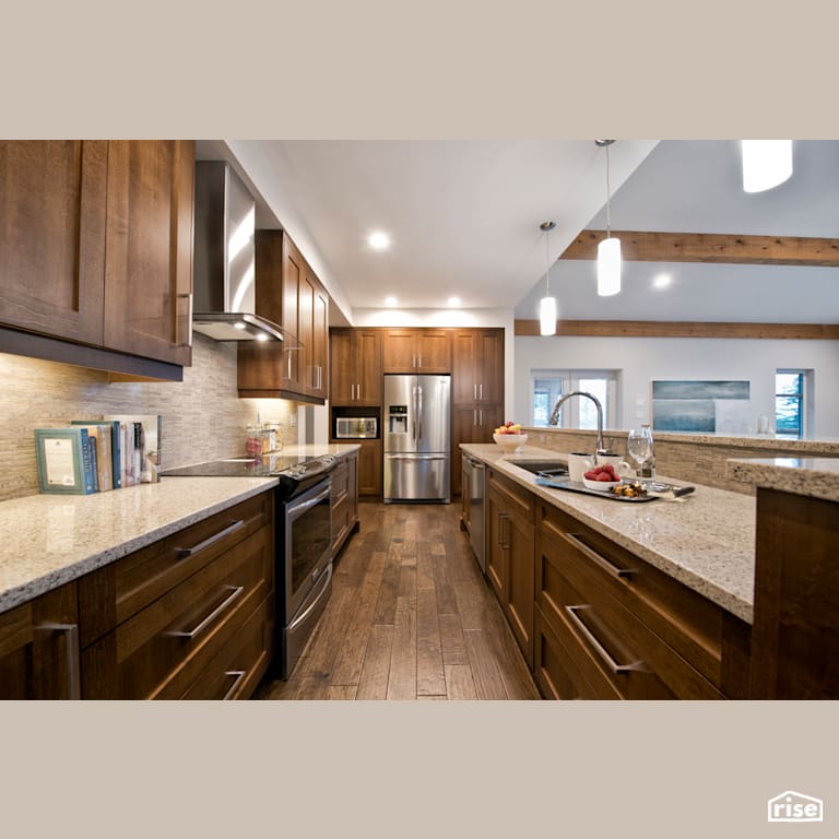 Efficient Living at the Ridge - Kitchen with Low-Flow Kitchen Faucet by Pheasant Hill Homes Ltd.