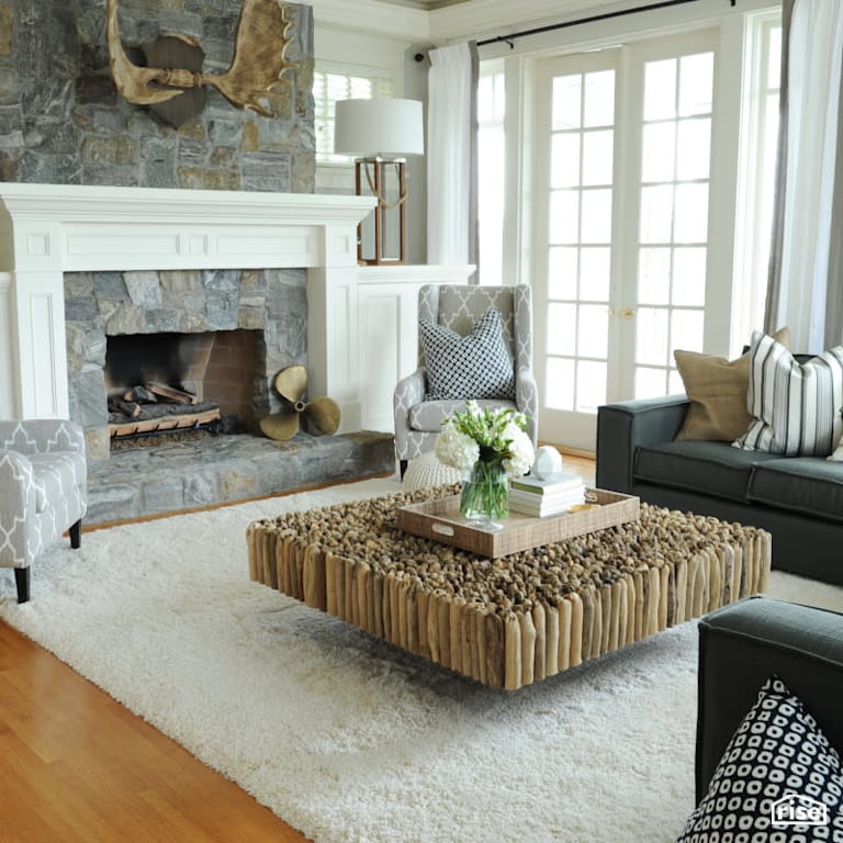 Living Room with Engineered Hardwood by PlaidFox