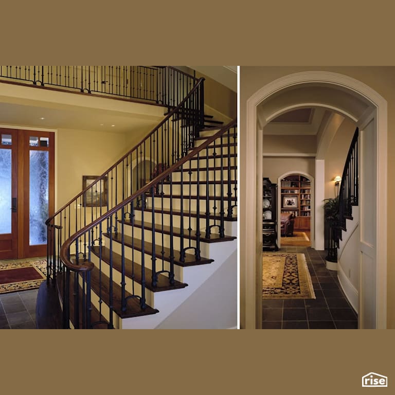 Bellevue entryway with staircase with Energy Star Exterior Door by Gant Nychay Architecture PLLC