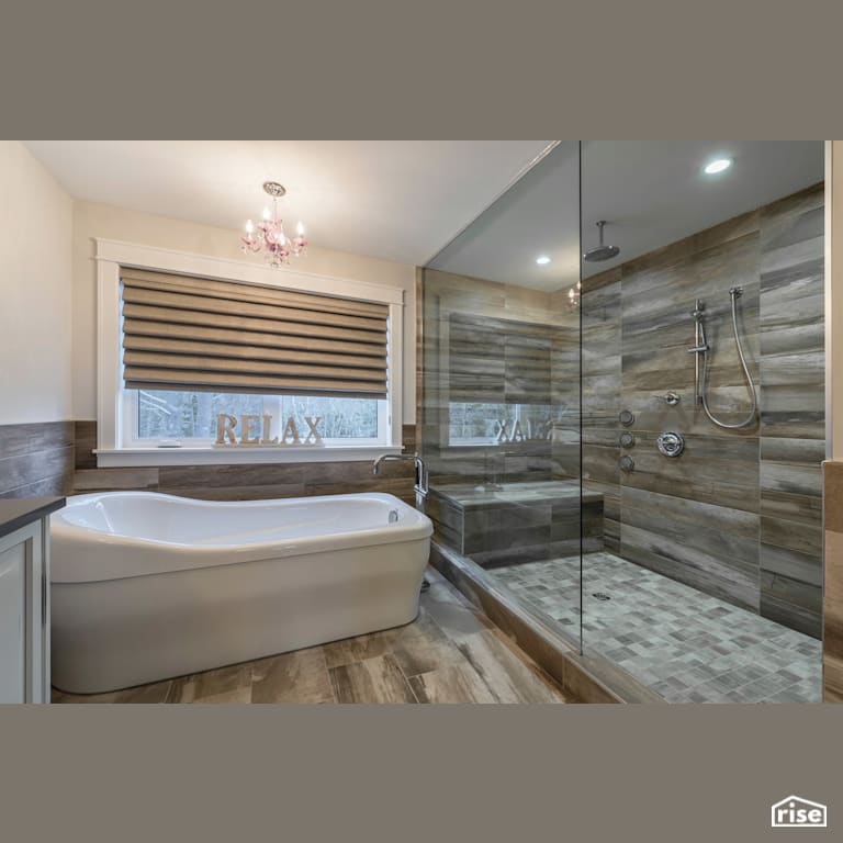 A River Runs Through - Bathroom with Low-Flow Showerhead by Homes by Highgate