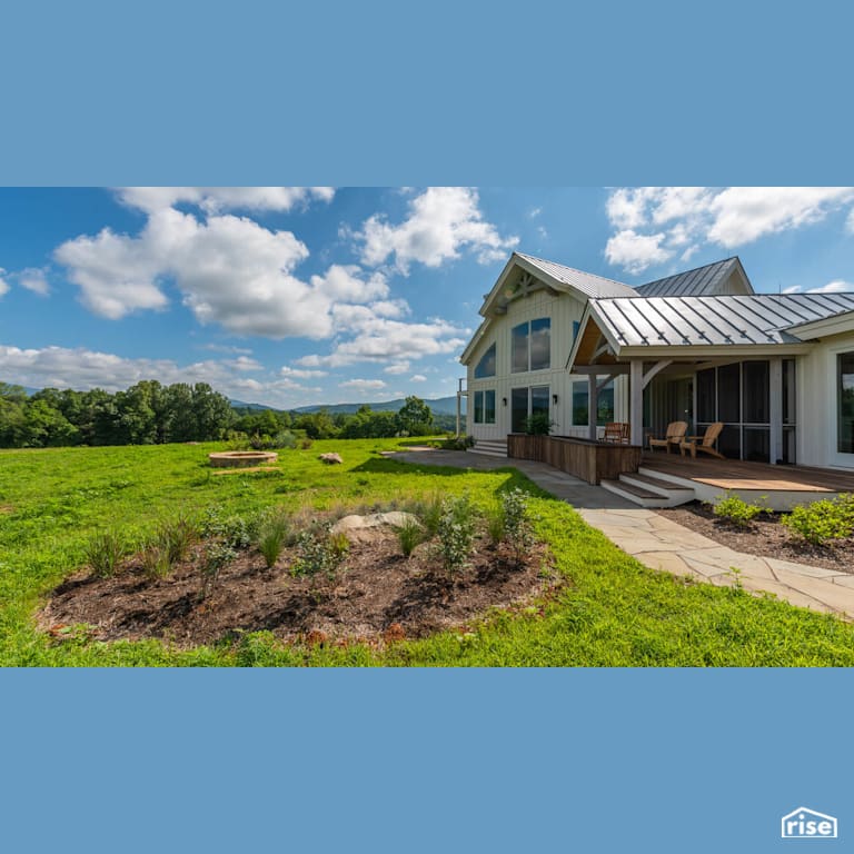 Thermally Modified Wood Rear Deck with Standing Seam Metal Roof by Americana by Bingaman