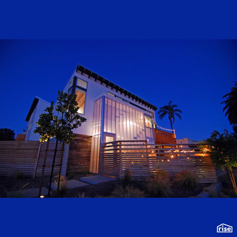 Exterior with Accent Outdoor Lighting by Alliance Green Builders