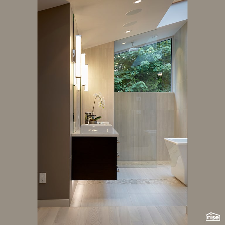 Master Ensuite with Integrated LED by My House Design/Build Team Ltd.