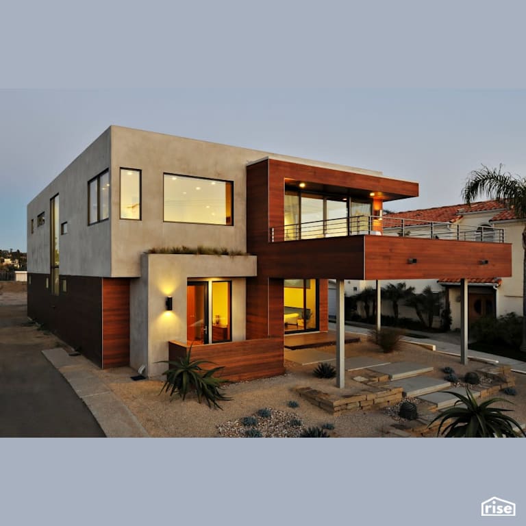 Exterior with Accent Outdoor Lighting by Alliance Green Builders