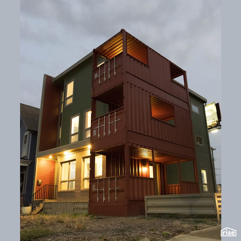 Hybrid Container Home (Model Center) with Integrated LED by Three Squared Inc.