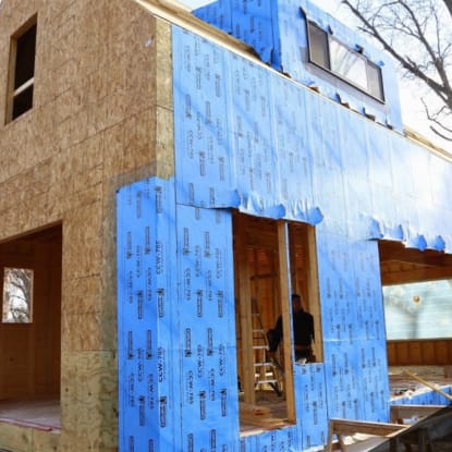 Exterior walls of a house
