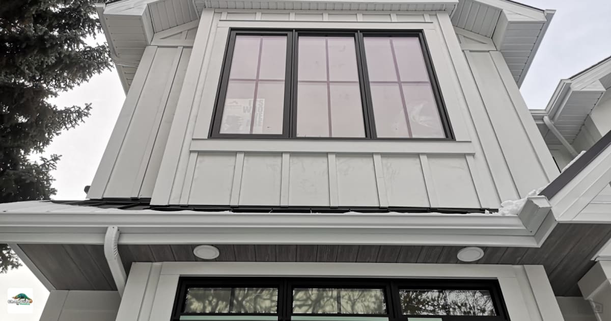 White composite siding with Integrated LED by ChamClad by Chameleon