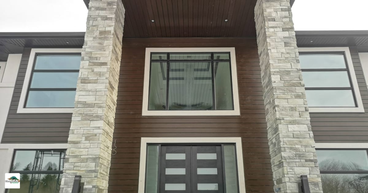 Brown composite siding and soffits with Composite or Engineered Siding ...