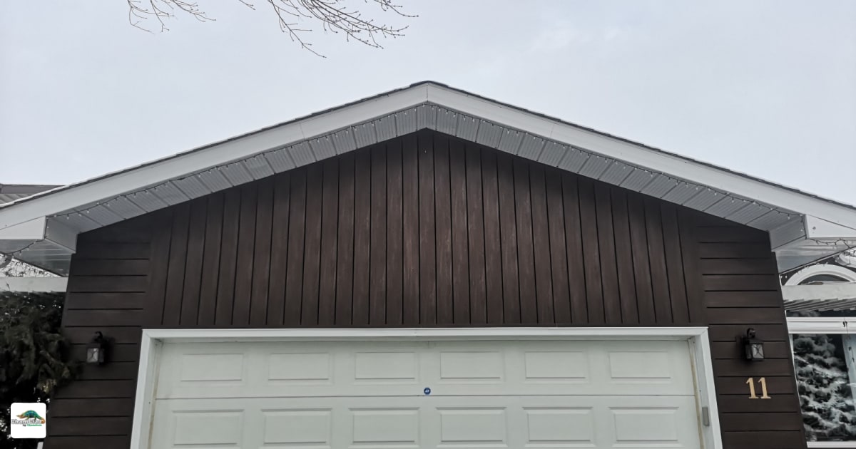 Composite on brick siding with Accent Outdoor Lighting by ChamClad by ...