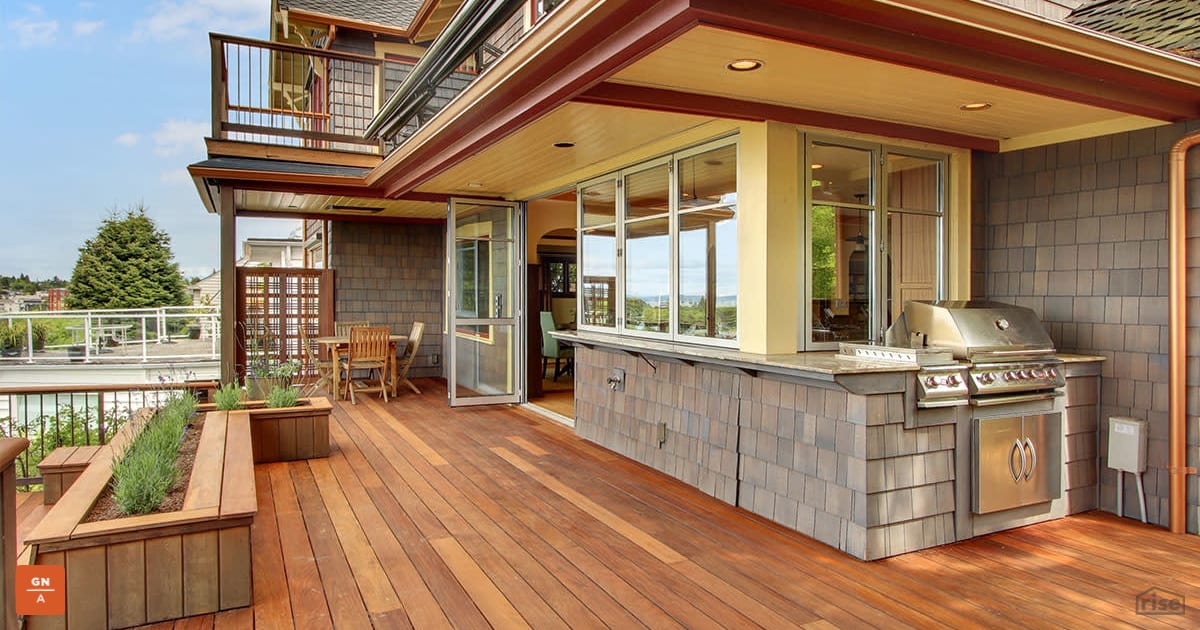 Craftsman rear deck with Integrated LED by Gant Nychay Architecture PLLC