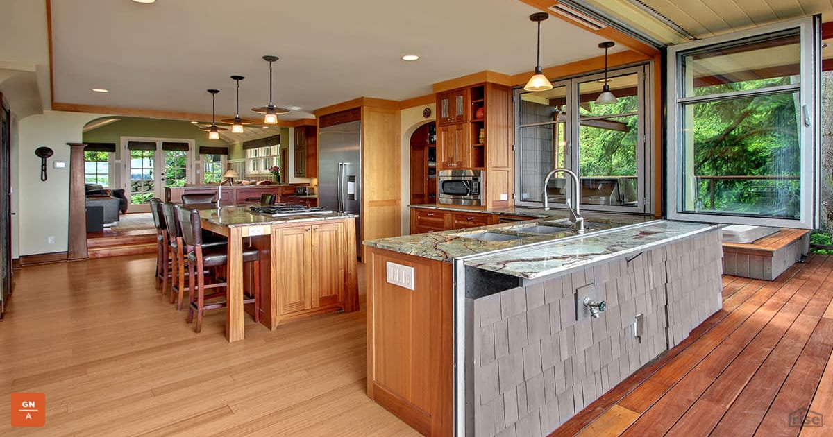 Kitchen with sliding windows with Integrated LED by Gant Nychay ...