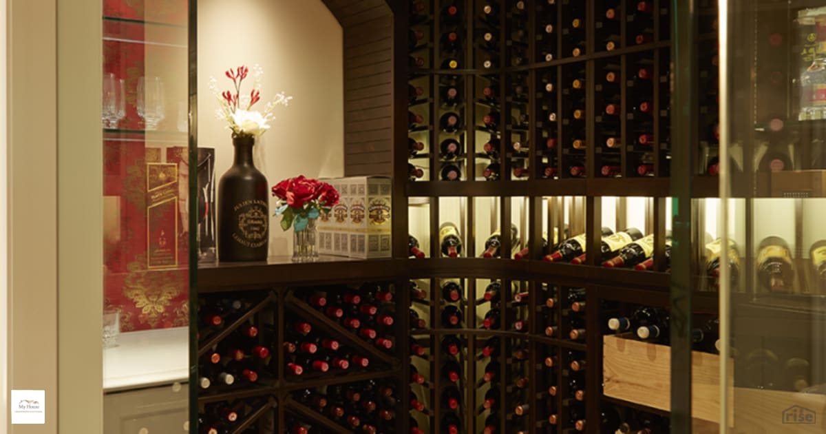 Wine Room with Integrated LED by My House Design/Build Team Ltd.