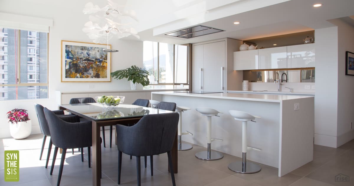 Penthouse Dining Room with Integrated LED by Synthesis Design