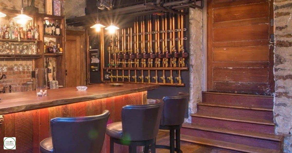 Finished reclaimed home bar with Interior Wood Finish by Vermont ...