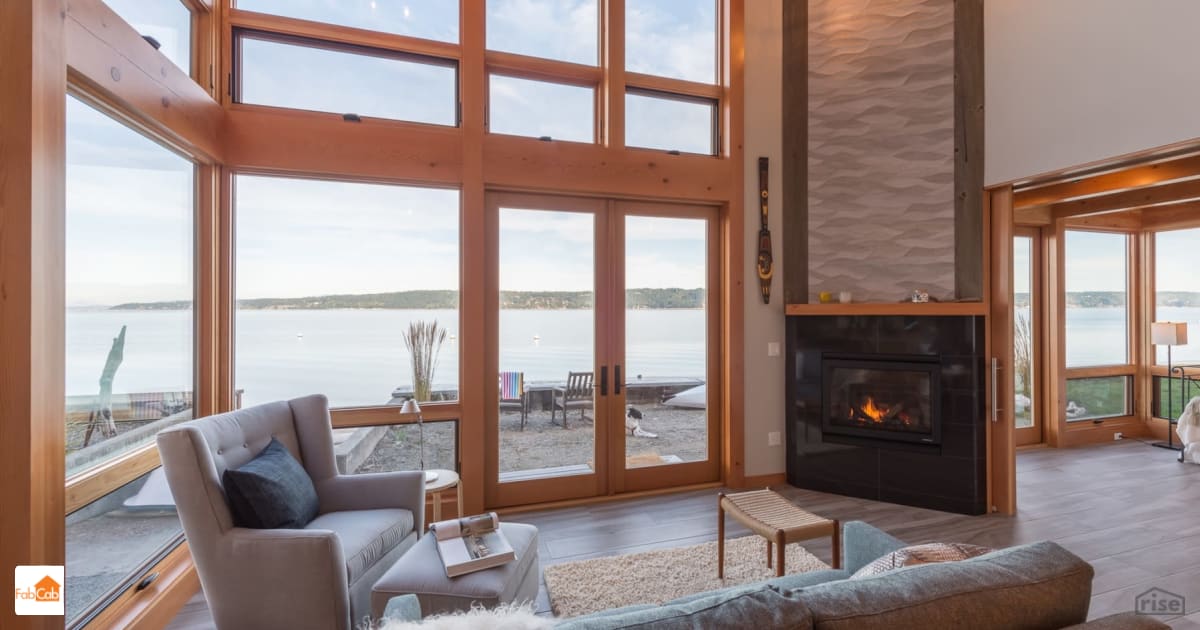 Camano Island Beach House with Argon Gas Filled Window by FabCab Inc