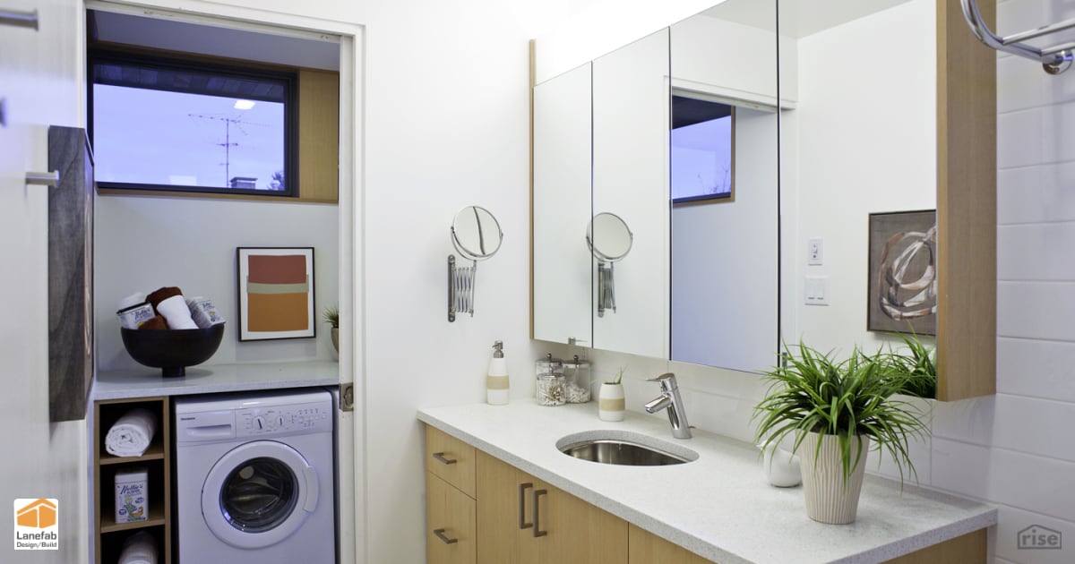 Solar Lane House Bathroom and Laundry with Awning Window by Lanefab ...