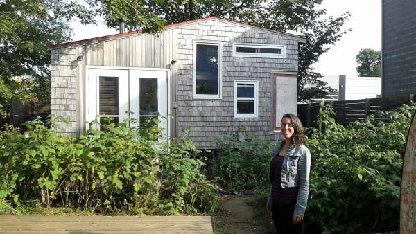 Jessie Litven tiny home outside