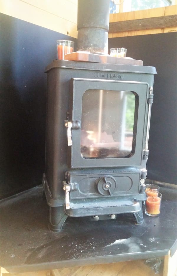 wood burning stove tiny home Jessie Litven