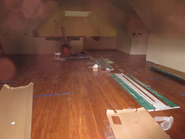 Bamboo Flooring During Installation