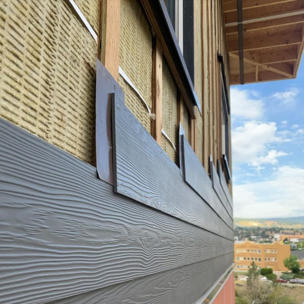 Comfortboard Outsulation Schweb Homes Instagram|caption=Comfortboard Exterior Insulation.  Photo Credit: Schweb Homes via Instagram