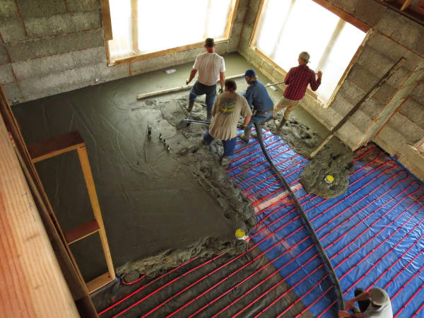 Concrete Floor Pour and Radiant Heating