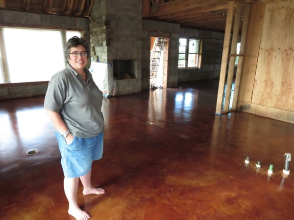 Concrete Floors Stained and Waxed
