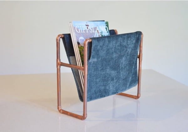 Copper Pipe Magazine Rack by NeuLighting