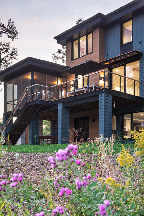 schroeder passive house  back deck