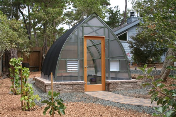 Gothic Arch Greenhouse Lawn World