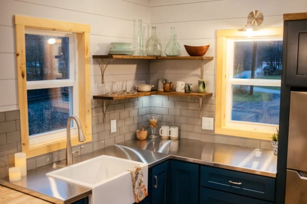 tiny house stainless steel kitchen
