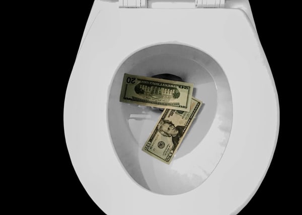 Money in Toilet