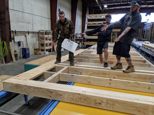Phoenix Haus Framing on the Shop Floor