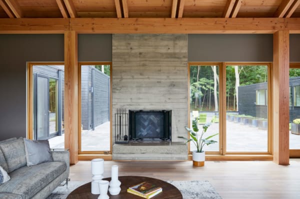 Shou Sugi Ban Wood Burning Fireplace