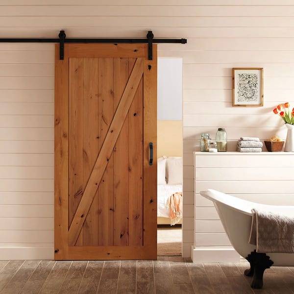Alder Wood Sliding Barn Door Masonite Home Depot