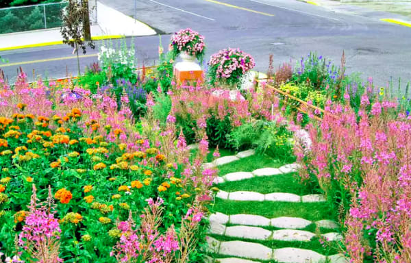 prairie garden on slope