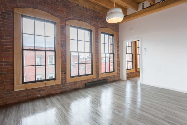 Historical large living room windows