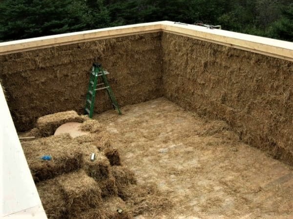 Straw bale wall in new brunswick