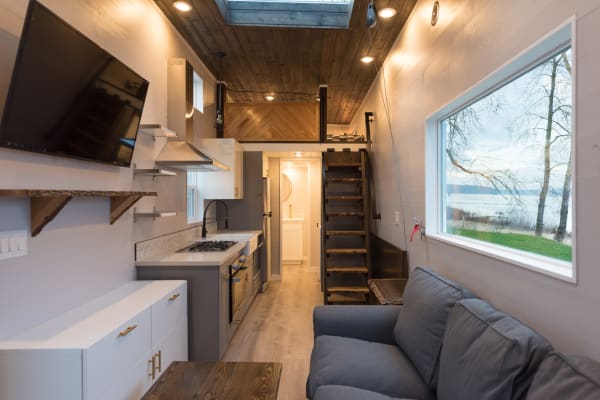 portland tiny home living bedroom