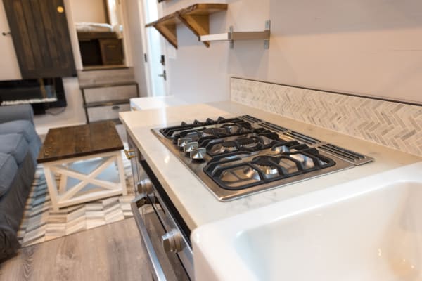 portland tiny house kitchen range