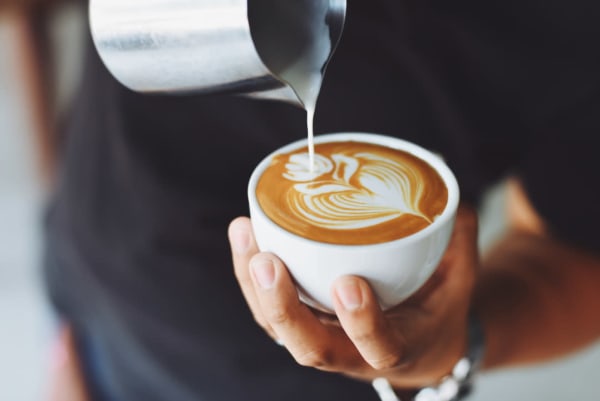 pouring coffee at home