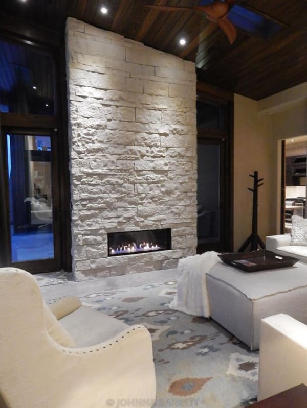 rammed earth fireplace