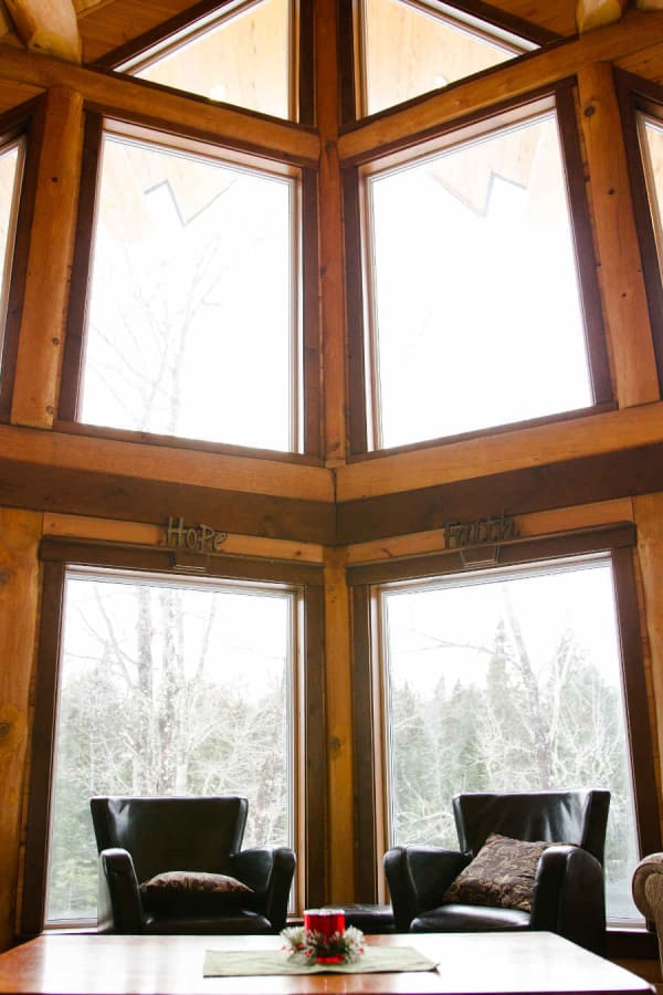 log home large windows