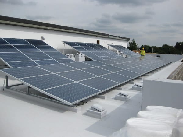 solar panels on flat roof