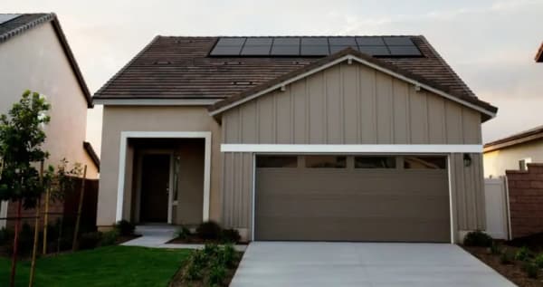 solar panels on roof