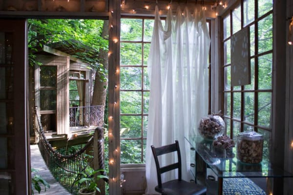 urban tree house bedroom and bridge