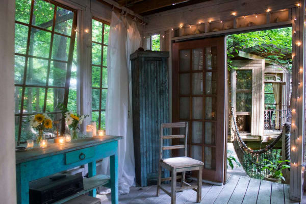 urban tree house interior desk