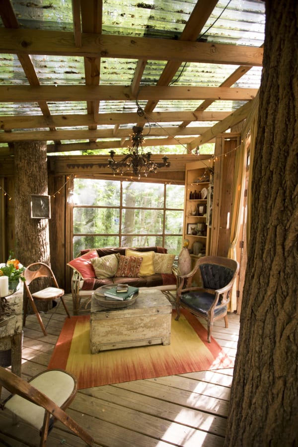 urban tree house living room