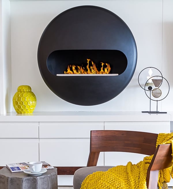 wall mounted bioethanol fireplace