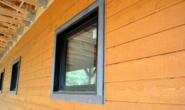 windows and wood cladding of super-home