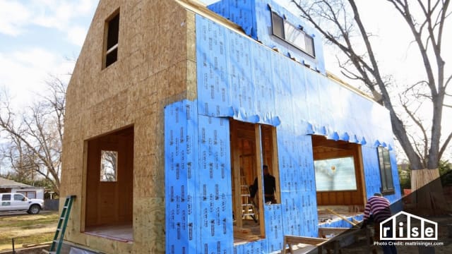 Exterior walls of a house